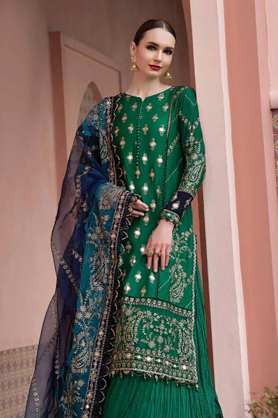 Maria B | Sateen Formals 23 | Emerald Green CST-711 -  Maria B Formal - Original Designer Dress - House of Maryam