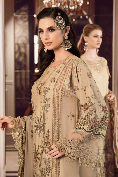 Maria B | Sateen Formals 23 | Beige CST-712 -  Maria B Formal - Original Designer Dress - House of Maryam
