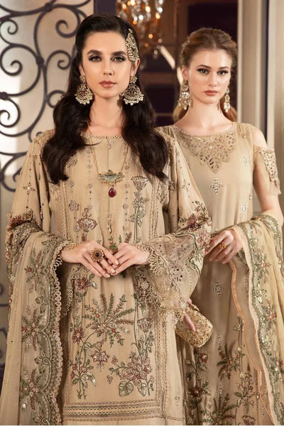 Maria B | Sateen Formals 23 | Beige CST-712 -  Maria B Formal - Original Designer Dress - House of Maryam