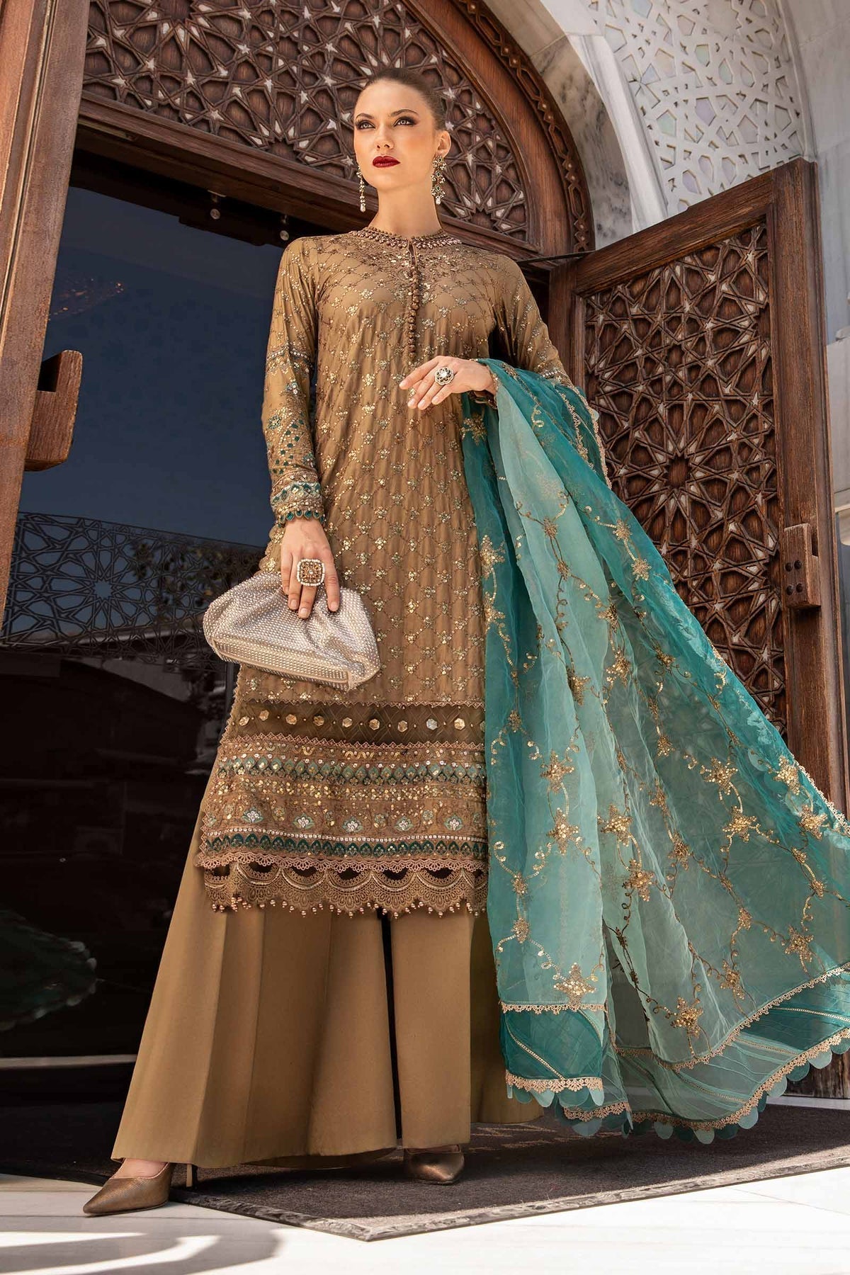 Maria B | Sateen Formals 24 | CST-808 -  Maria B Formal - Original Designer Dress - House of Maryam
