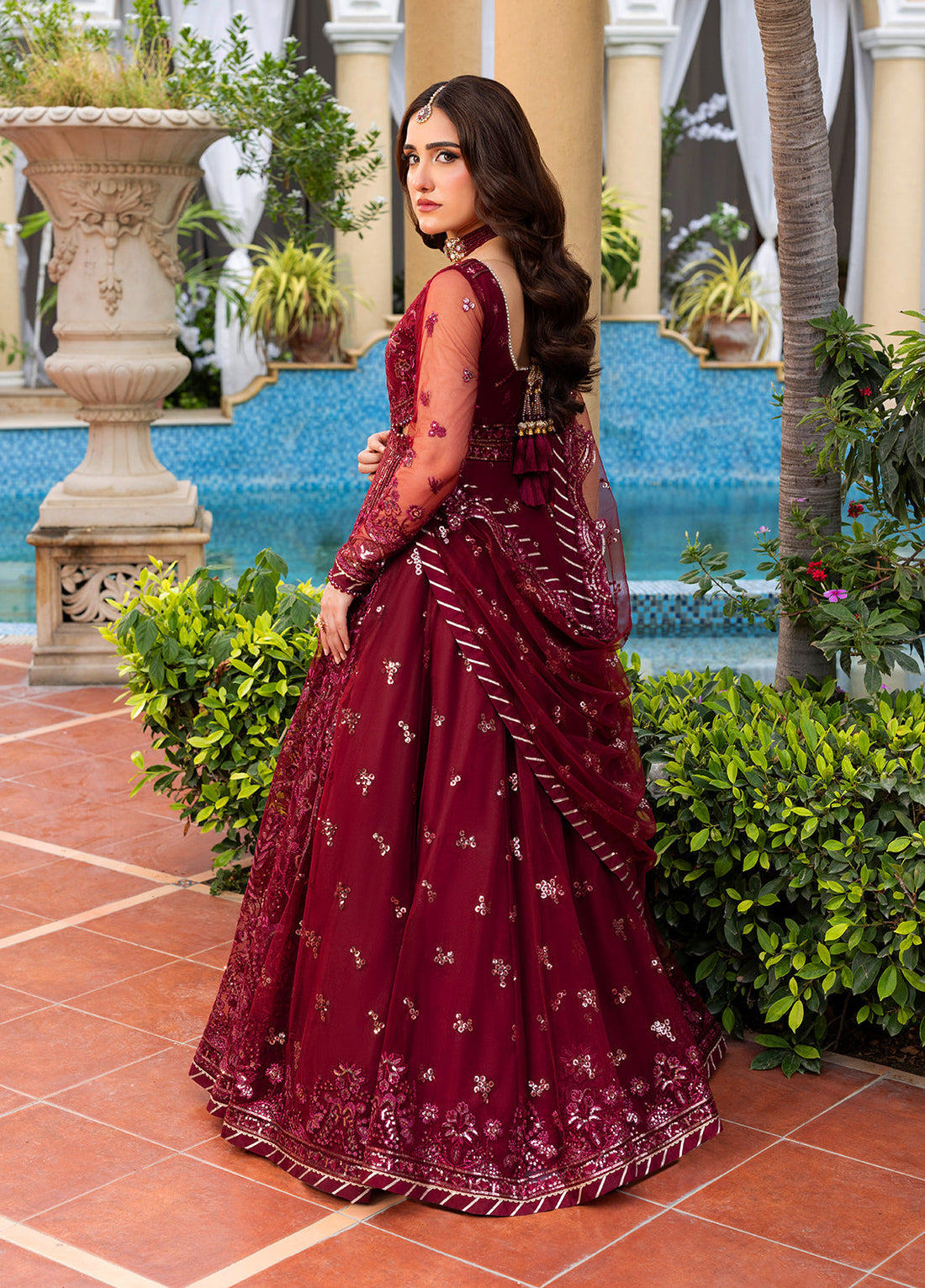 Sahane | Haye Dil Wedding Formals | CT 29009 Crimson HeartBeat