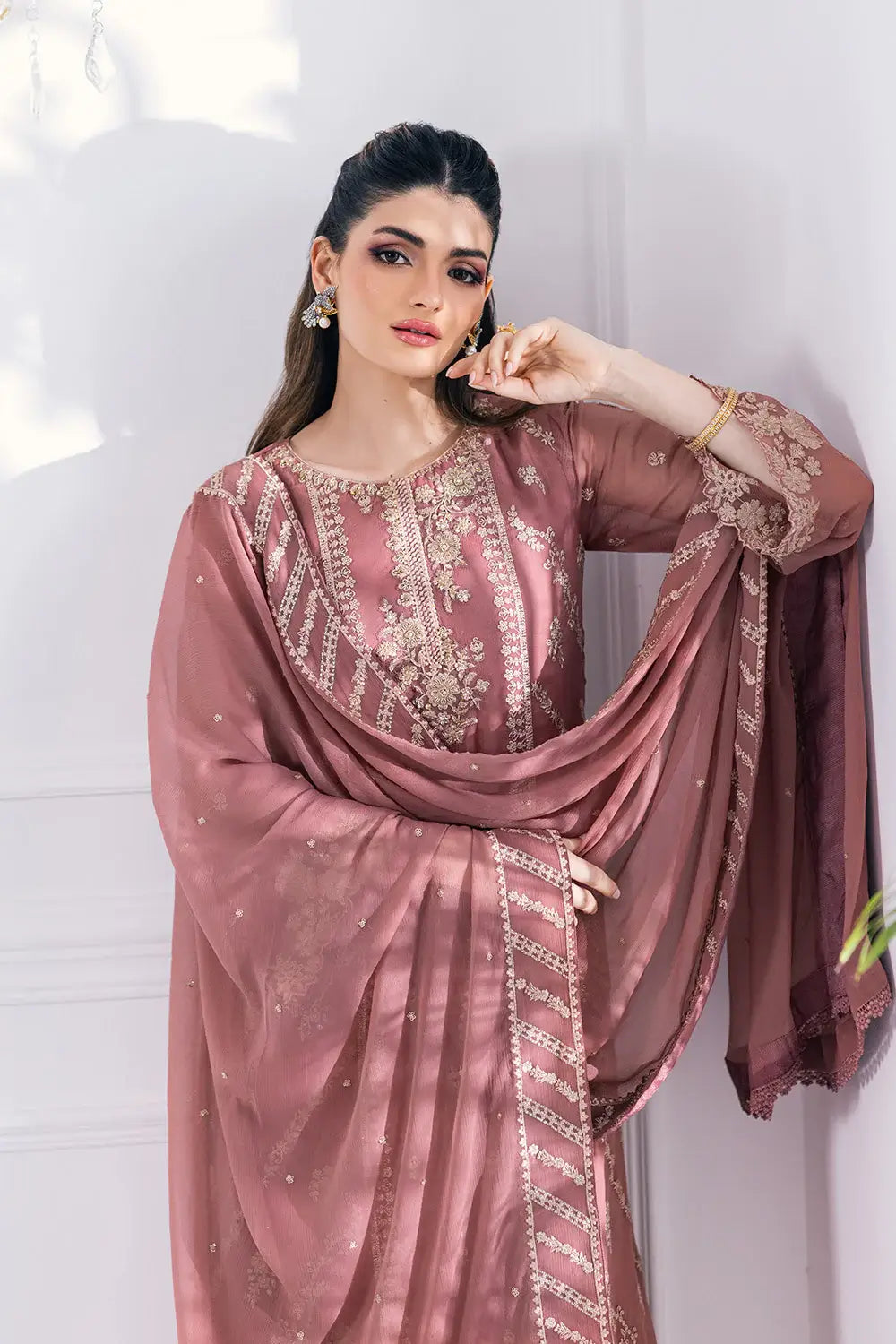 Azure | Embroidered Ensembles 23 | Candy Blush -  Azure Formal - Original Designer Dress - House of Maryam