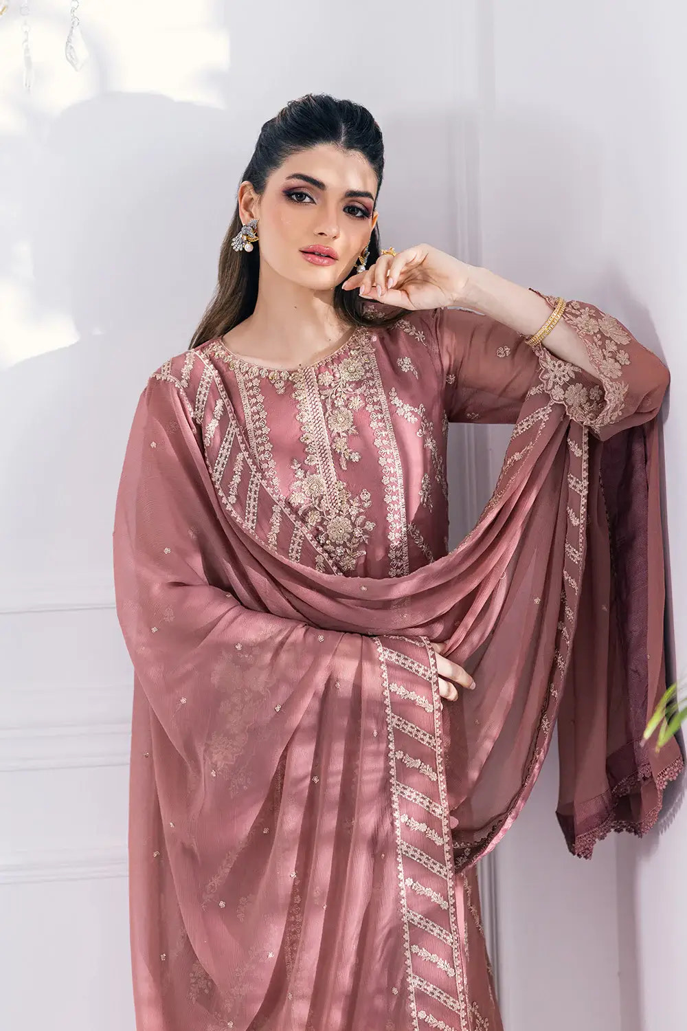 Azure | Embroidered Ensembles 23 | Candy Blush -  Azure Formal - Original Designer Dress - House of Maryam