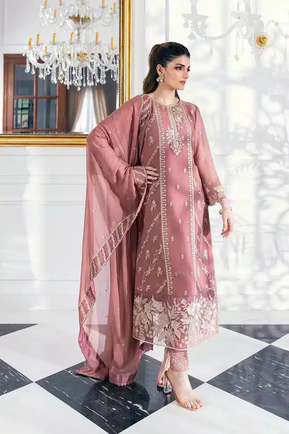 Azure | Embroidered Ensembles 23 | Candy Blush -  Azure Formal - Original Designer Dress - House of Maryam