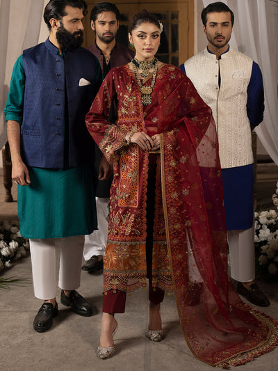 Mahnur | Mahrukh Luxury Lawn 24 | CARNATION -  Mahnur Luxury - Original Designer Dress - House of Maryam