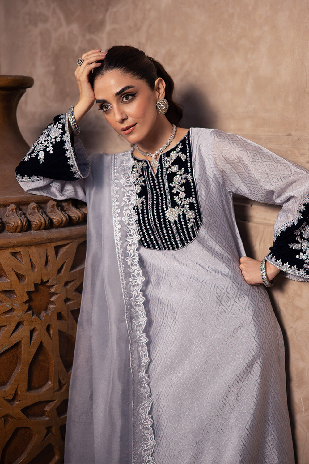 Azure | Vogue Formals | Celestial Silver -  Azure Ladies Clothes - Original Designer Dress - House of Maryam