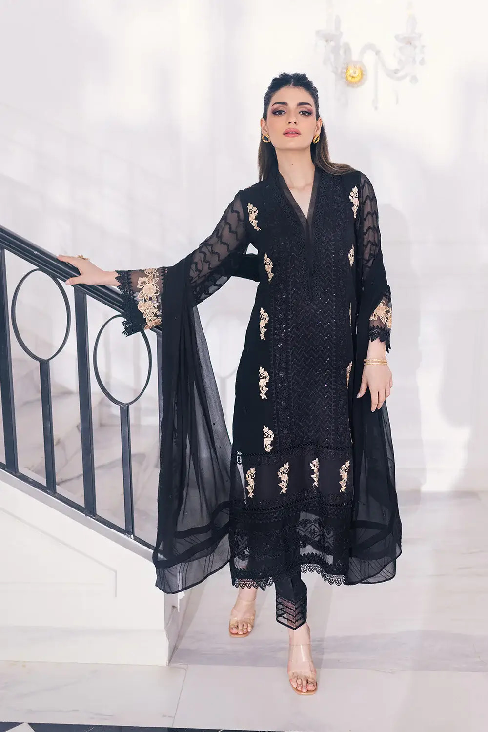 Azure | Embroidered Ensembles 23 | Cendre Muse -  Azure Formal - Original Designer Dress - House of Maryam