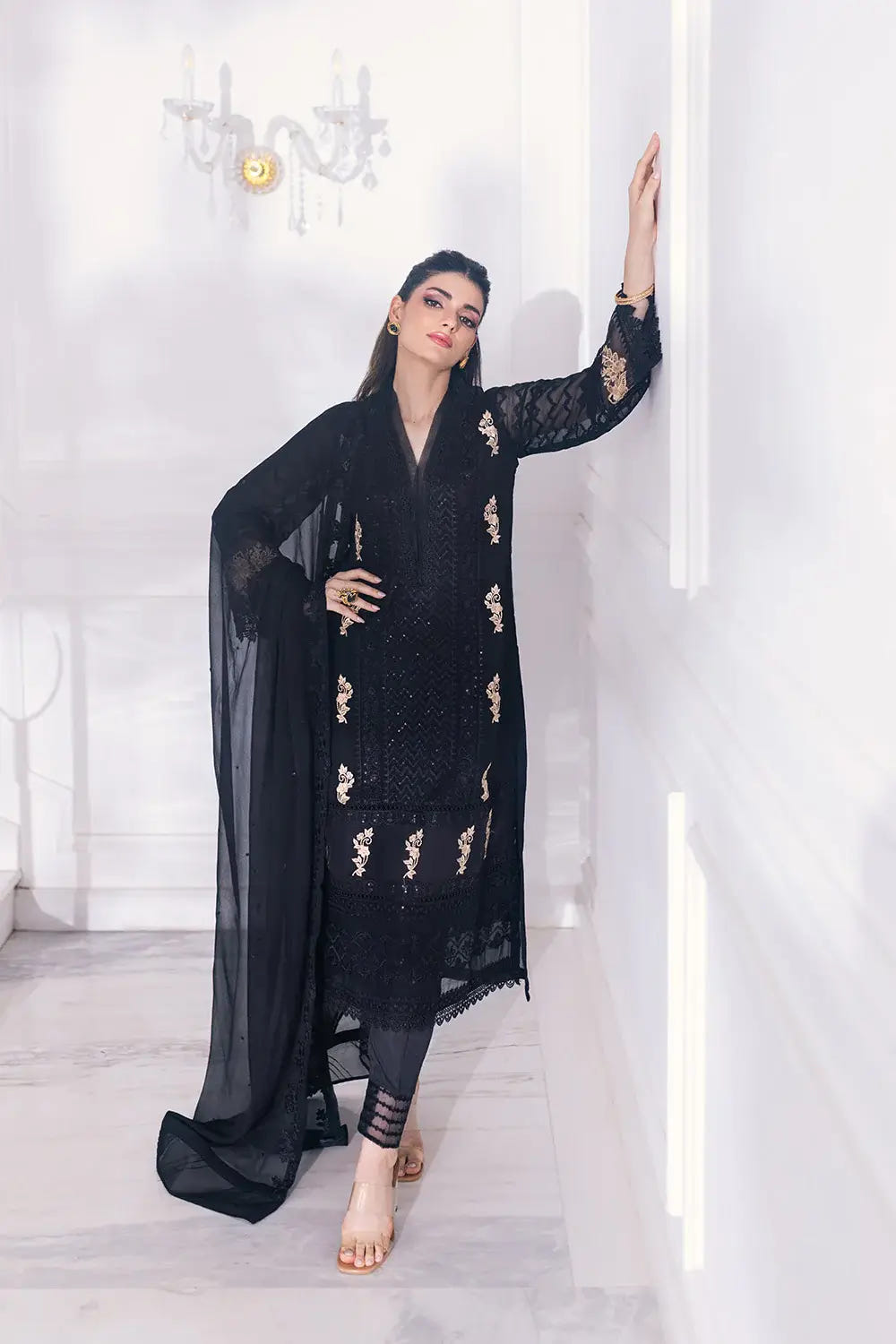 Azure | Embroidered Ensembles 23 | Cendre Muse -  Azure Formal - Original Designer Dress - House of Maryam