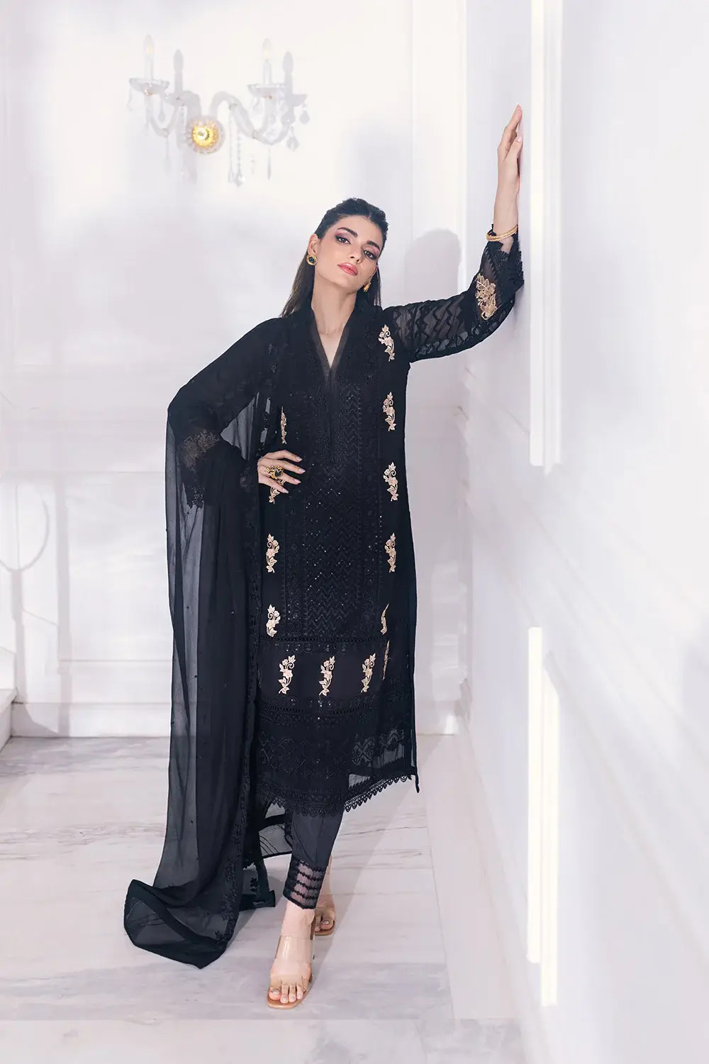 Azure | Embroidered Ensembles 23 | Cendre Muse -  Azure Formal - Original Designer Dress - House of Maryam