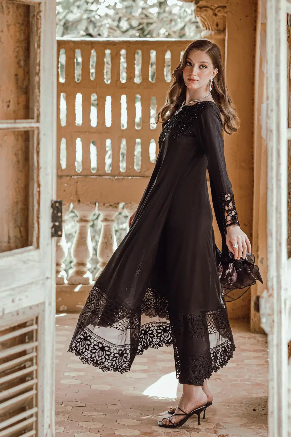 Azure | Embroidered Formals | Charcoal Muse by Azure - House of Maryam