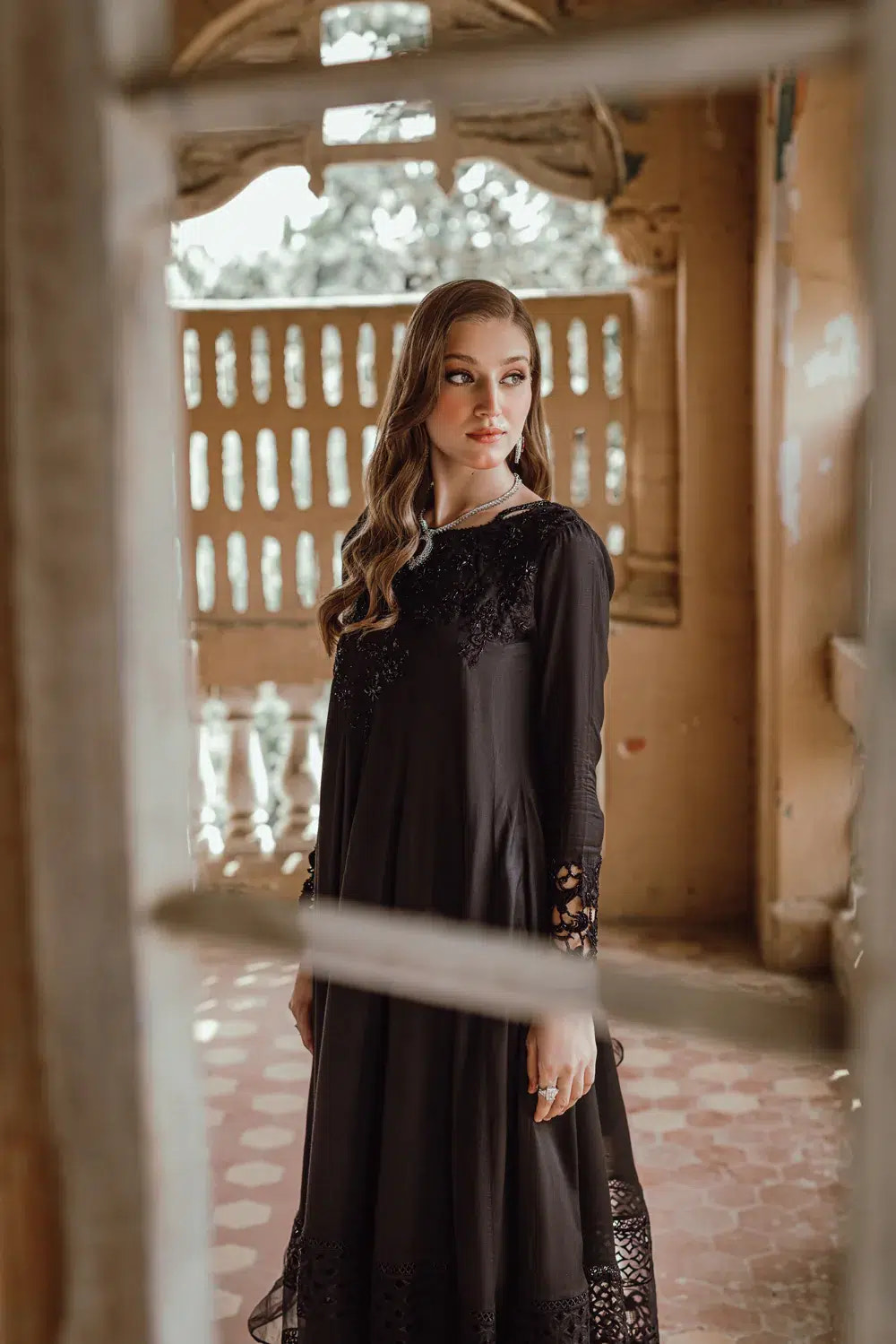 Azure | Embroidered Formals | Charcoal Muse -  Azure Formal - Original Designer Dress - House of Maryam