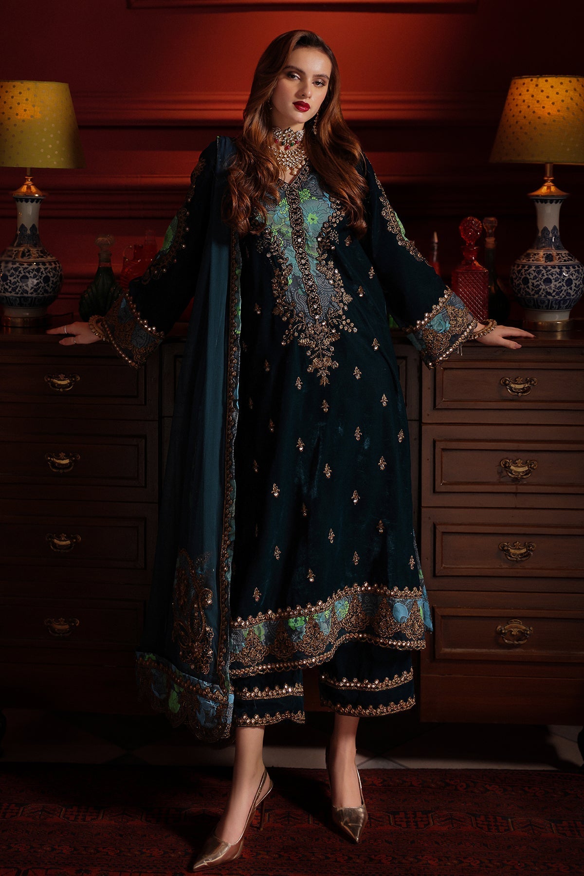 Charizma | Signora Velvet | Velvet CVT4-07 -  Charizma Ladies Clothes - Original Designer Dress - House of Maryam