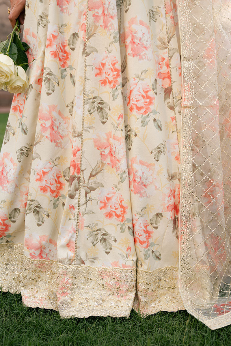 Cross Stitch | Wedding Pret | Citrus Burst-3PC Silk Embroidered Pret, image 4