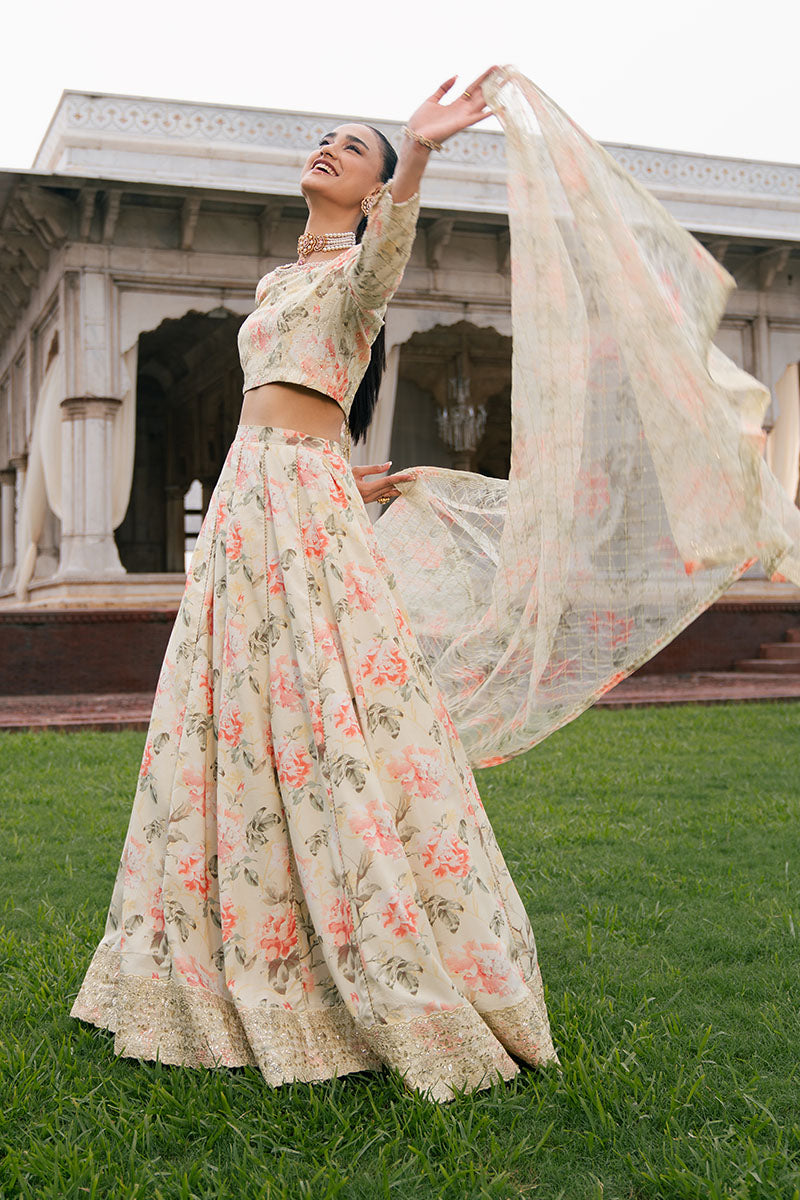 Cross Stitch | Wedding Pret | Citrus Burst-3PC Silk Embroidered Pret, image 3