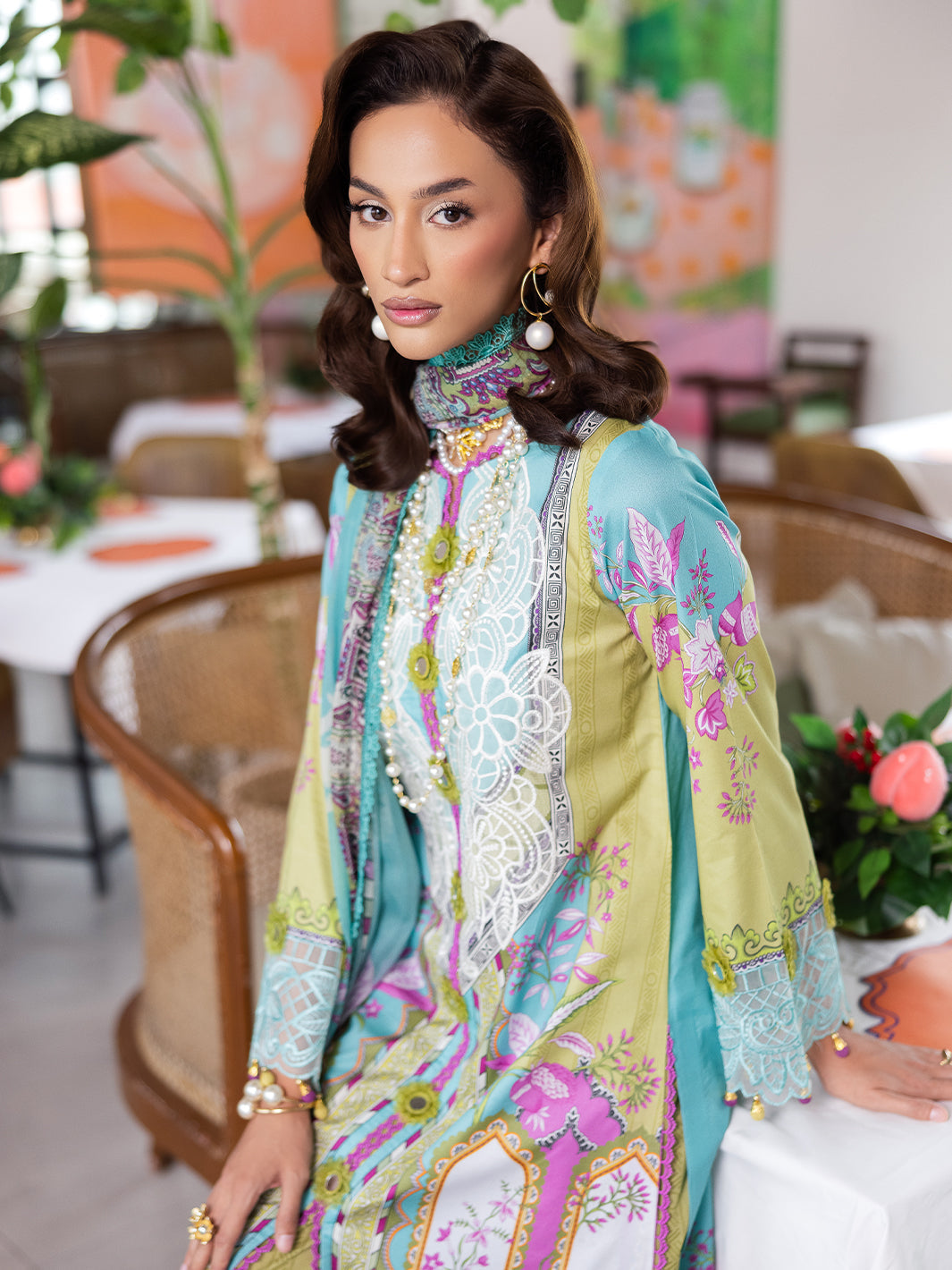 Mahnur | After Hours Luxury Lawn 25 | Citrus Glow -  Mahnur Ladies Clothes - Original Designer Dress - House of Maryam