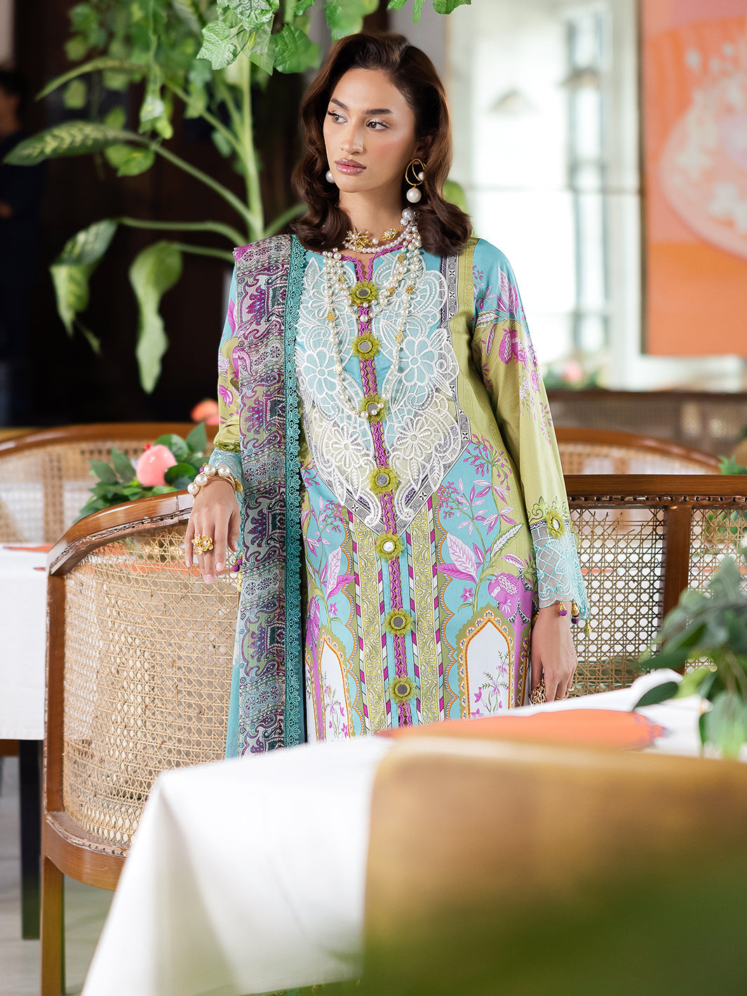 Mahnur | After Hours Luxury Lawn 25 | Citrus Glow -  Mahnur Ladies Clothes - Original Designer Dress - House of Maryam