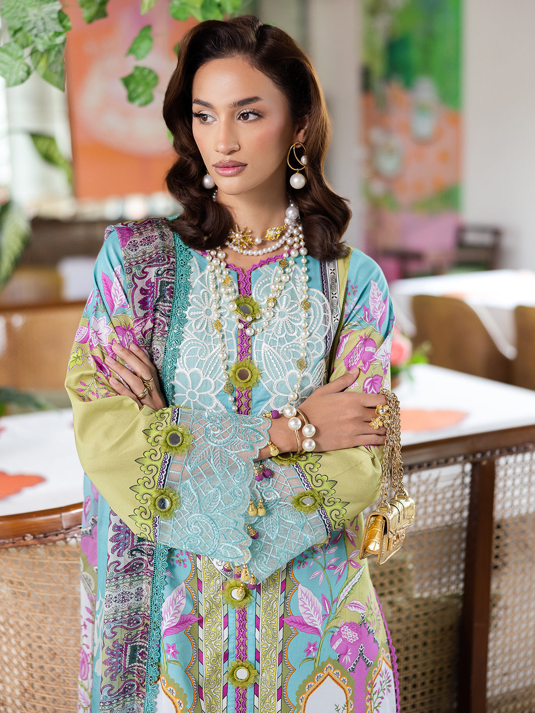 Mahnur | After Hours Luxury Lawn 25 | Citrus Glow -  Mahnur Ladies Clothes - Original Designer Dress - House of Maryam