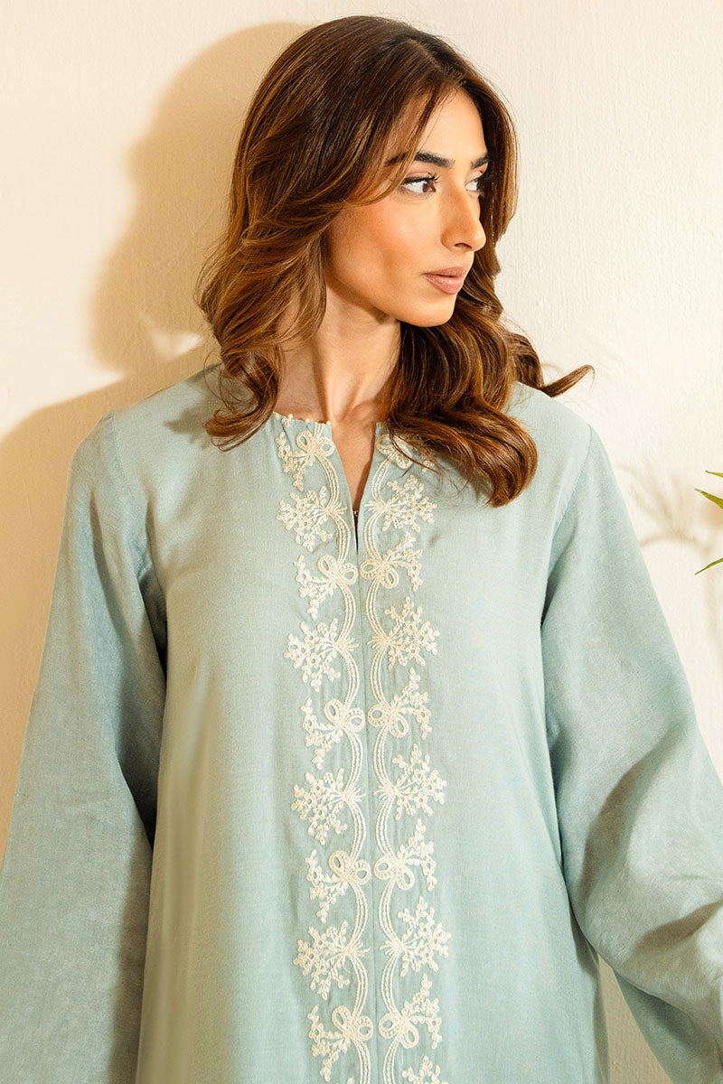 Cross Stitch | Exclusive Pret | Lunar Blue-2PC (Shirt & Trouser)-2