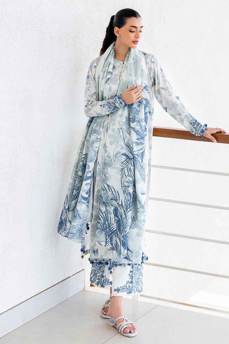 Cross Stitch | Exclusive Pret | Whimsical Teal-3PC (Shirt, Trouser & Dupatta)-3