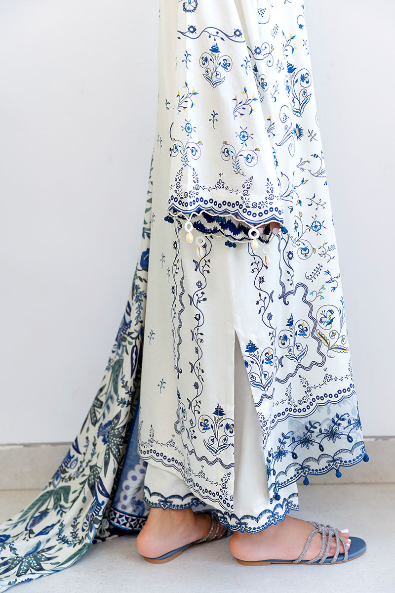 Cross Stitch | Exclusive Pret | Ivory Orchid-3PC (Shirt,Trouser & Dupatta), image 4