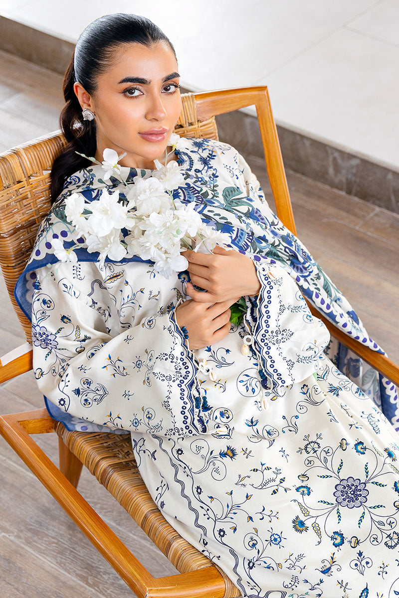 Cross Stitch | Exclusive Pret | Ivory Orchid-3PC (Shirt,Trouser & Dupatta)-5