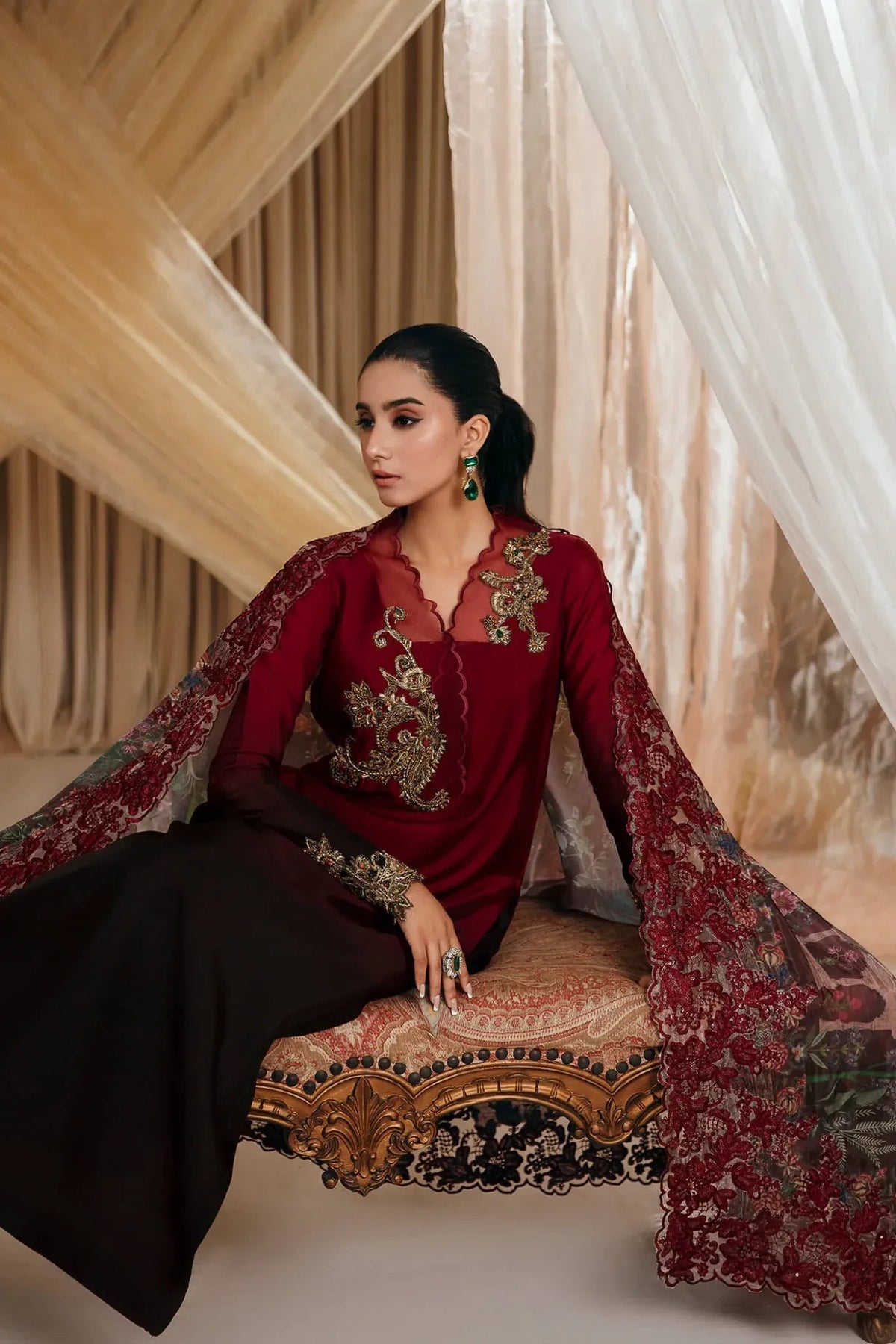 Musferah Saad | Mystere Formals | Crimson Rose-5