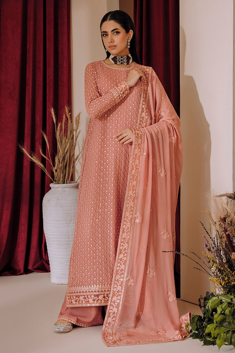 Cross Stitch | Eid Collection | CAMEO BROWN by Designer Cross Stitch - House of Maryam - Pakistani Designer Ethnic Wear in {{ shop.shopifyCountryName }}