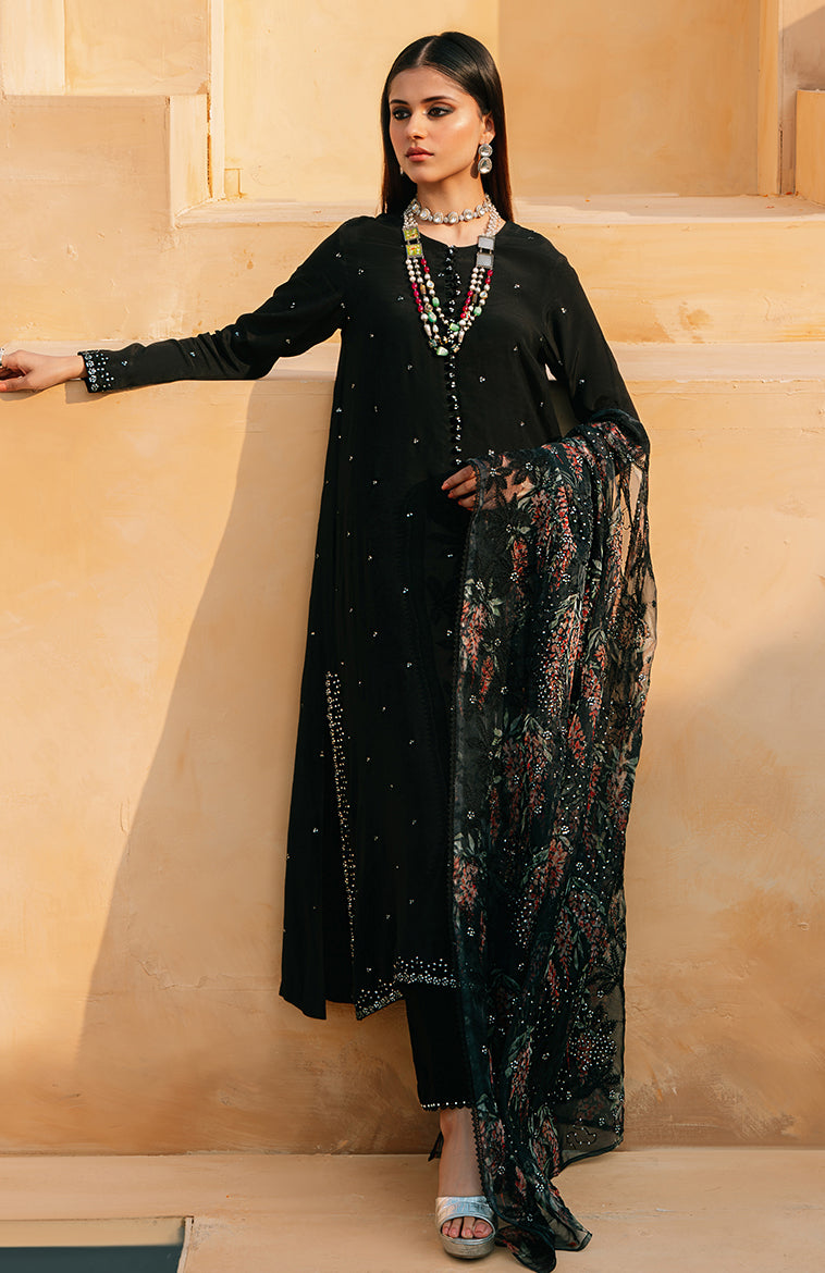 Cross Stitch | Eid Collection | BLACK DAHLIA by Designer Cross Stitch - House of Maryam - Pakistani Designer Ethnic Wear in {{ shop.shopifyCountryName }}