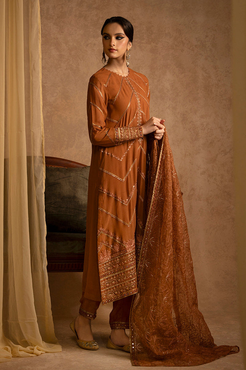Cross Stitch | Eid Collection | AMBER GOLD -  Cross Stitch Luxury - Original Designer Dress - House of Maryam