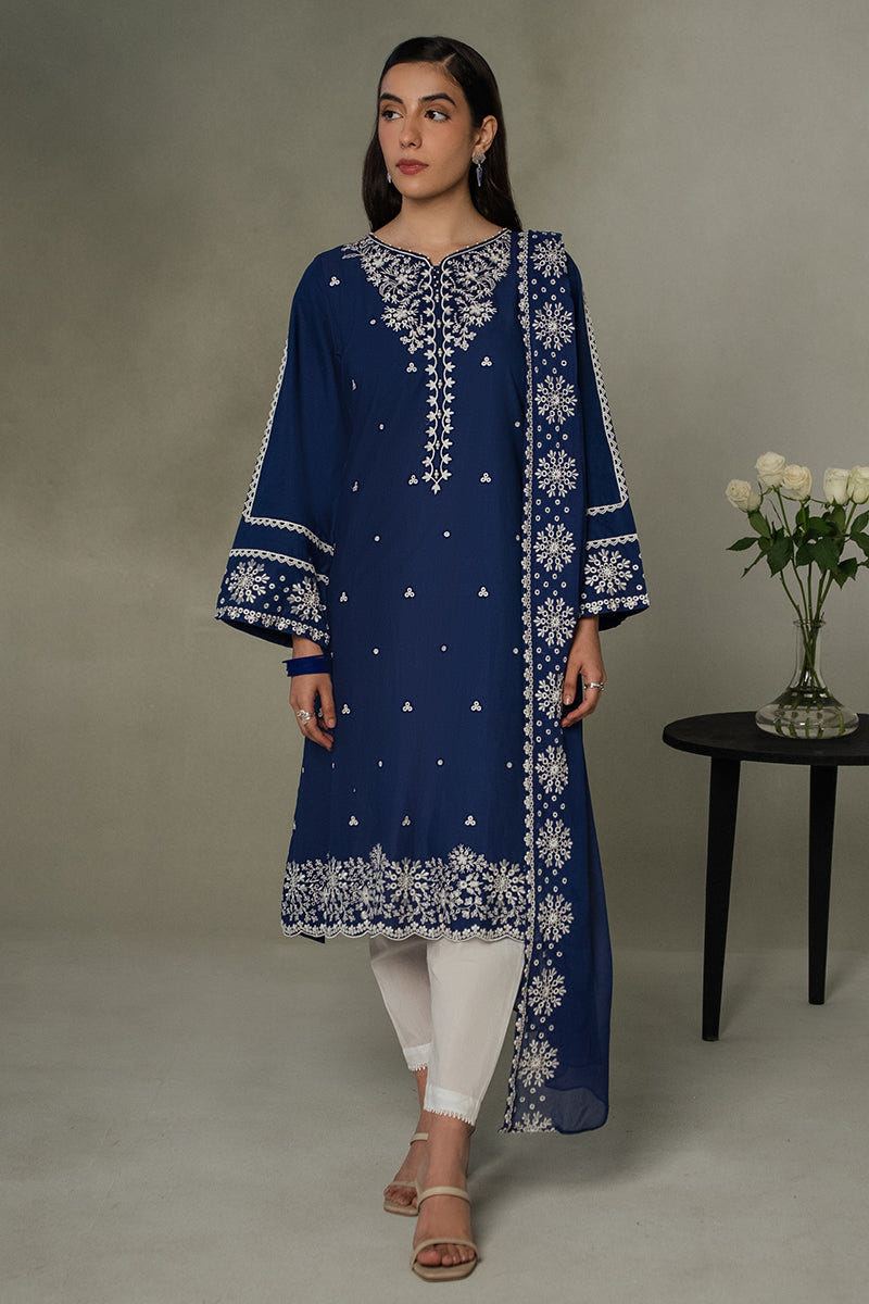 Cross Stitch | Eid Collection | MIDNIGHT BLUE -  Cross Stitch Luxury - Original Designer Dress - House of Maryam