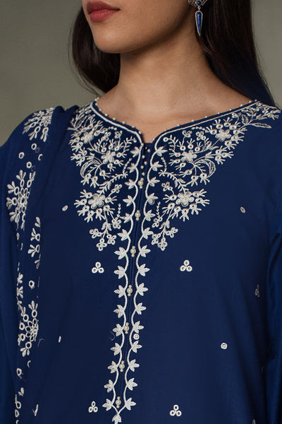 Cross Stitch | Eid Collection | MIDNIGHT BLUE -  Cross Stitch Luxury - Original Designer Dress - House of Maryam
