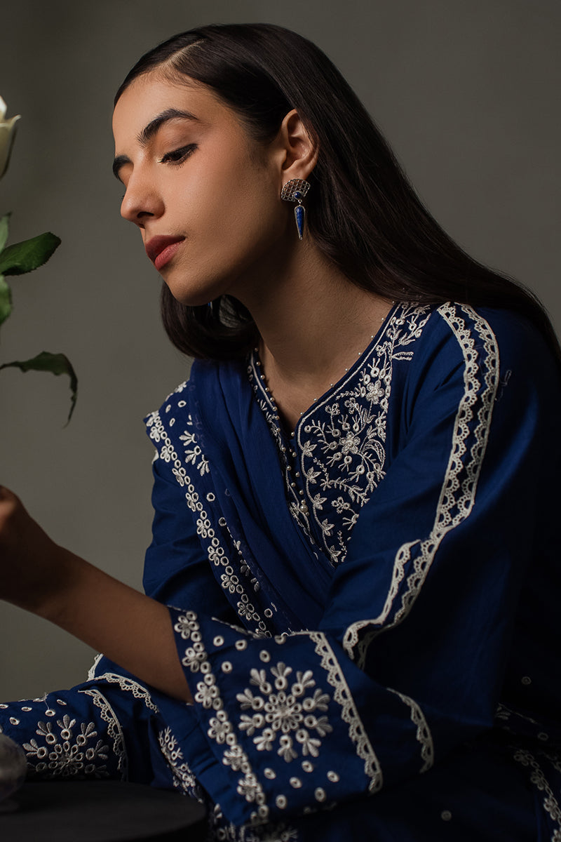 Cross Stitch | Eid Collection | MIDNIGHT BLUE -  Cross Stitch Luxury - Original Designer Dress - House of Maryam