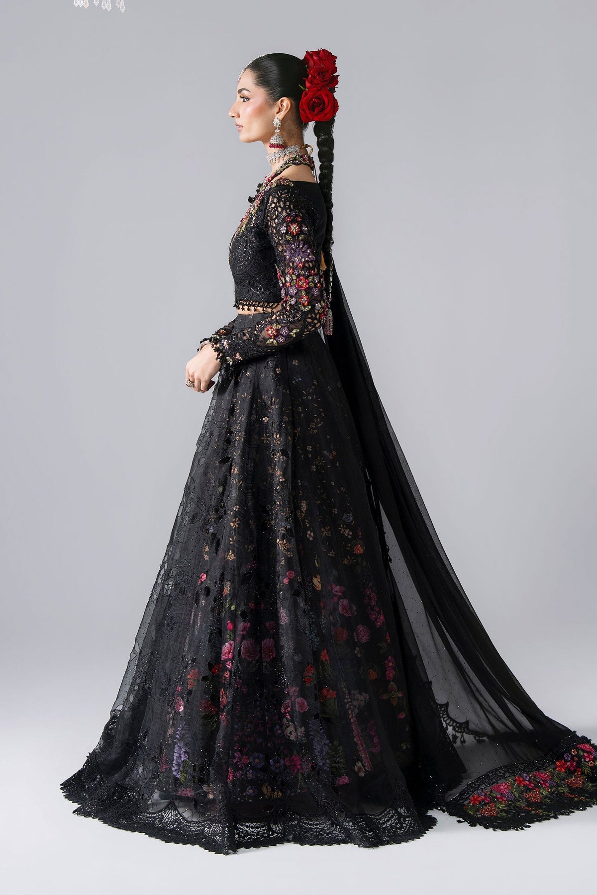 Maria B | Mbroidered Wedding Formals 26 | BD-3101-Obsidian Garden, image 2