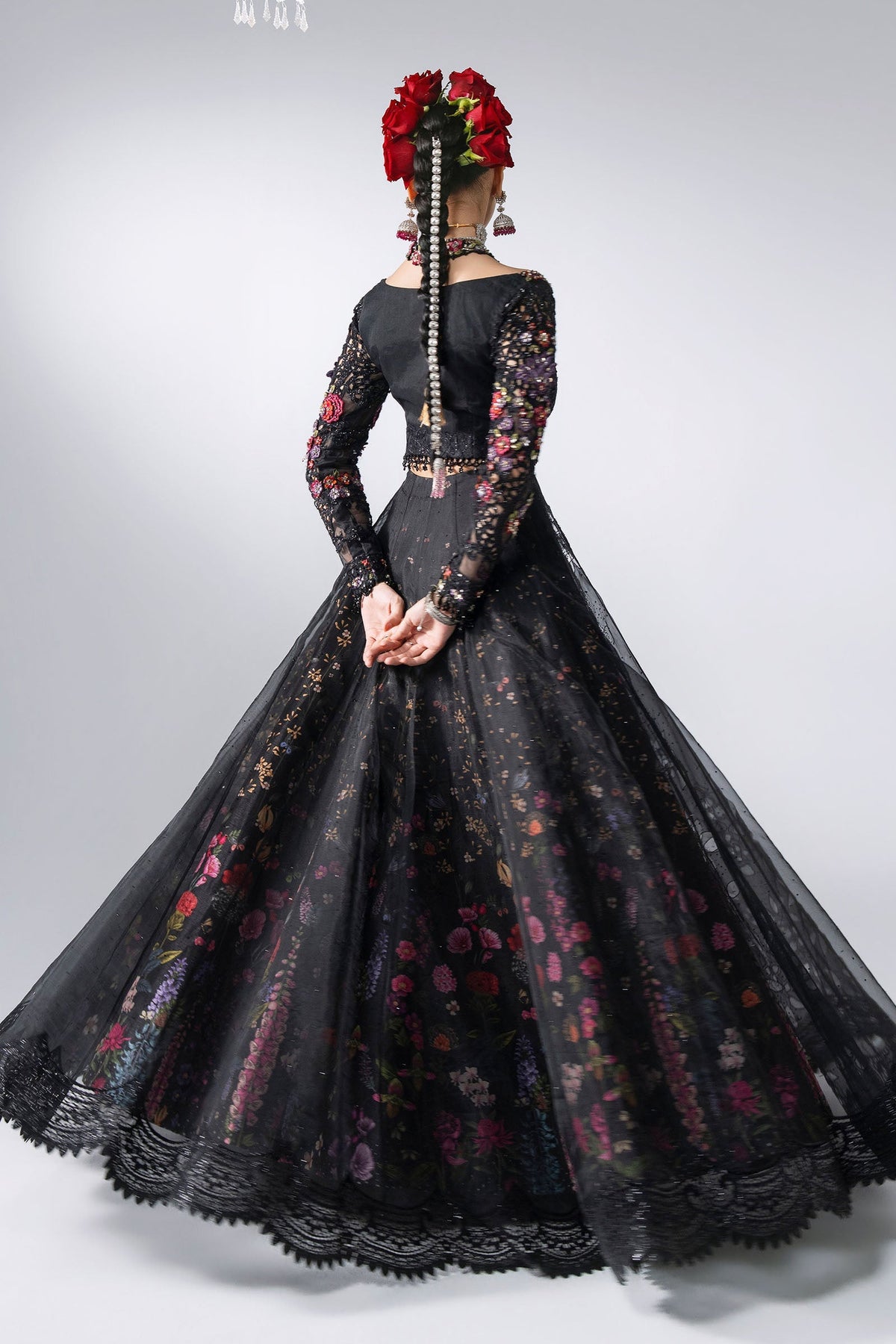 Maria B | Mbroidered Wedding Formals 26 | BD-3101-Obsidian Garden, image 3