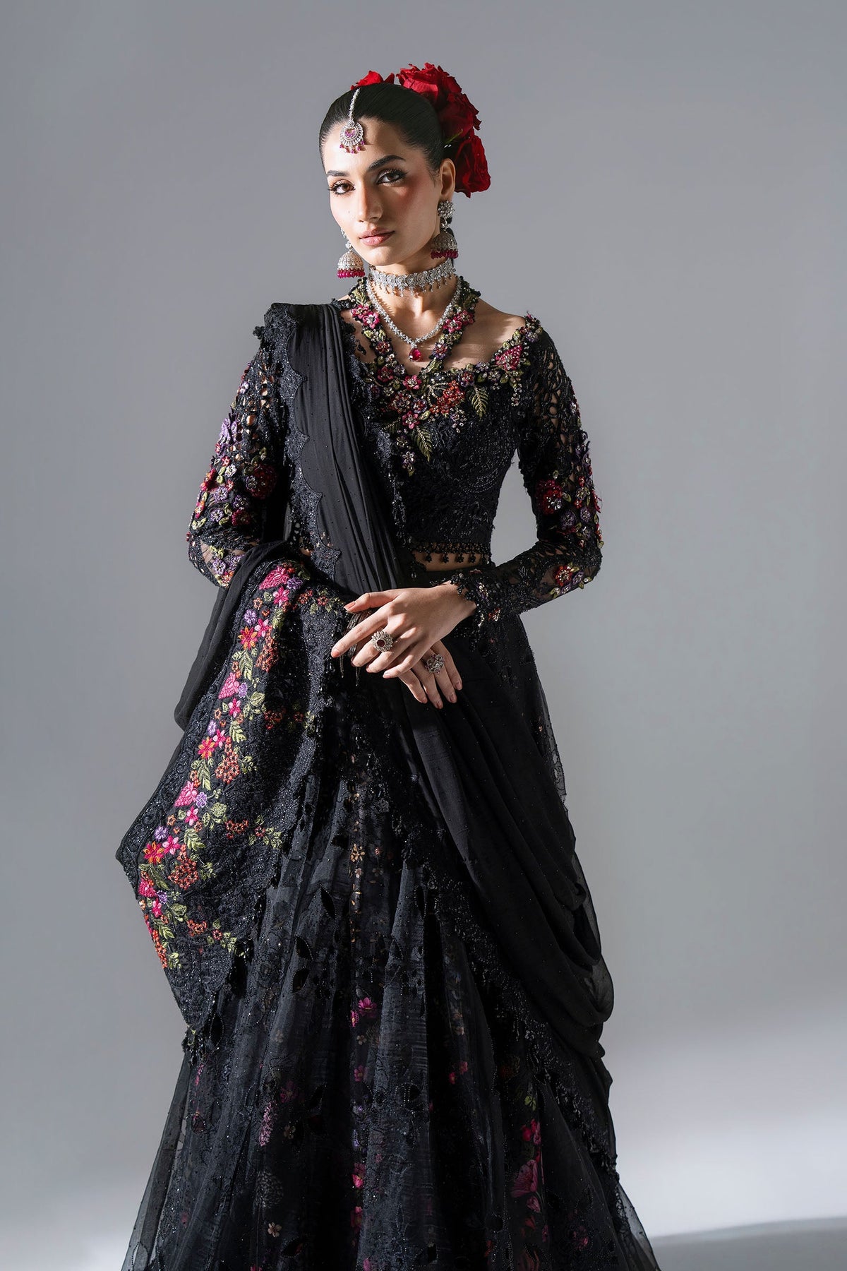 Maria B | Mbroidered Wedding Formals 26 | BD-3101-Obsidian Garden, image 4