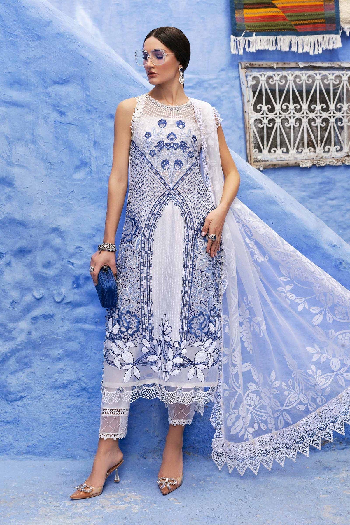 Maria B | Luxury Lawn 25 | D-2510-A -  Maria B Ladies Clothes - Original Designer Dress - House of Maryam