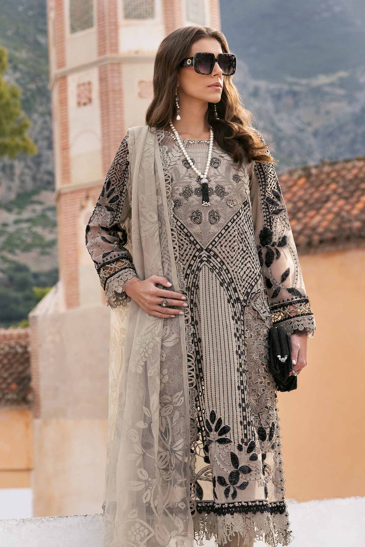 Maria B | Luxury Lawn 25 | D-2510-B -  Maria B Ladies Clothes - Original Designer Dress - House of Maryam