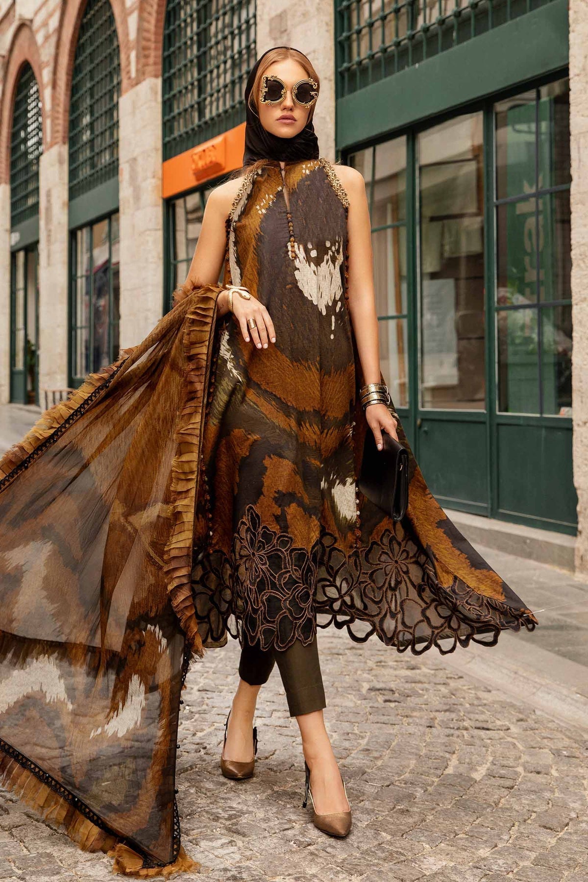Maria B | M Prints Fall Edit 24 | MPT-2310-B -  Maria B Luxury - Original Designer Dress - House of Maryam