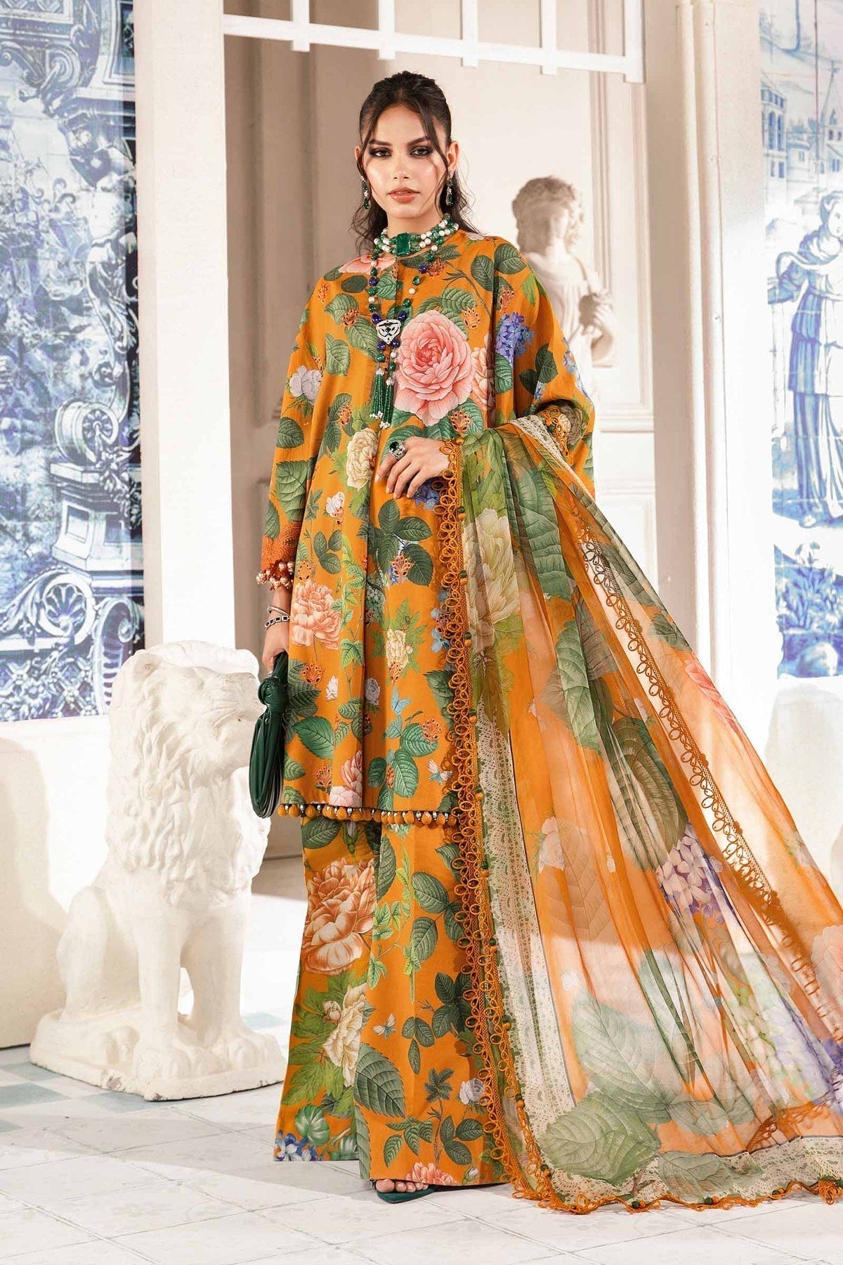 Maria.B | M Print Eid Edit | MPT-2210-B -  Maria B Luxury - Original Designer Dress - House of Maryam