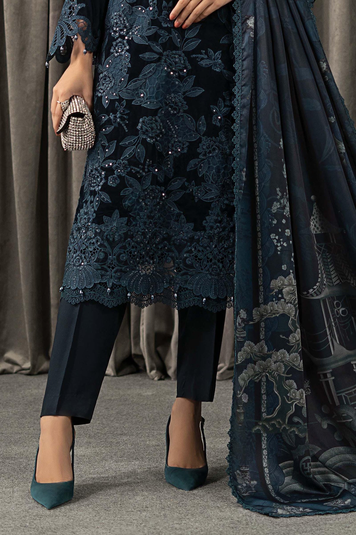 Maria B | Winter Luxe Pret 25 | WLS-1310-Teal, image 7