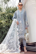 Maria B | Luxury Lawn | EL-23-10-Ice Blue by Designer Maria B - House of Maryam - Pakistani Designer Ethnic Wear in {{ shop.shopifyCountryName }}