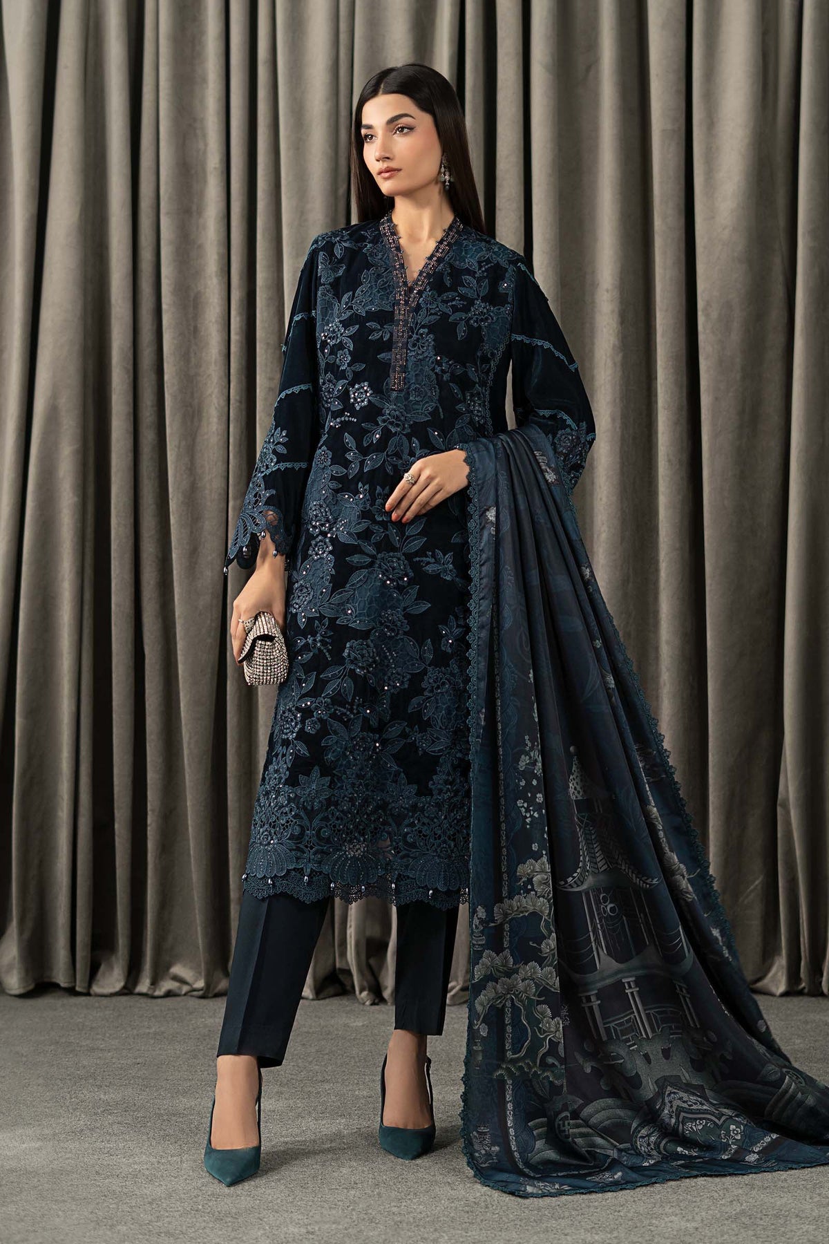 Maria B | Winter Luxe Pret 25 | WLS-1310-Teal