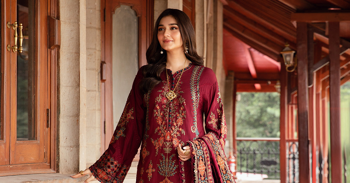 Maria B | Winter Luxe 24 | Velvet DL-1210 -  Maria B Ladies Clothes - Original Designer Dress - House of Maryam