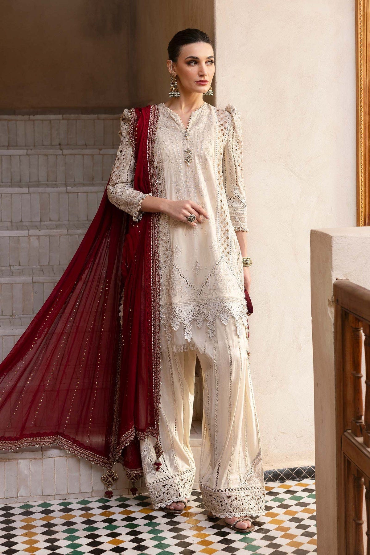 Maria B | Luxury Lawn 25 | D-2511-B -  Maria B Ladies Clothes - Original Designer Dress - House of Maryam