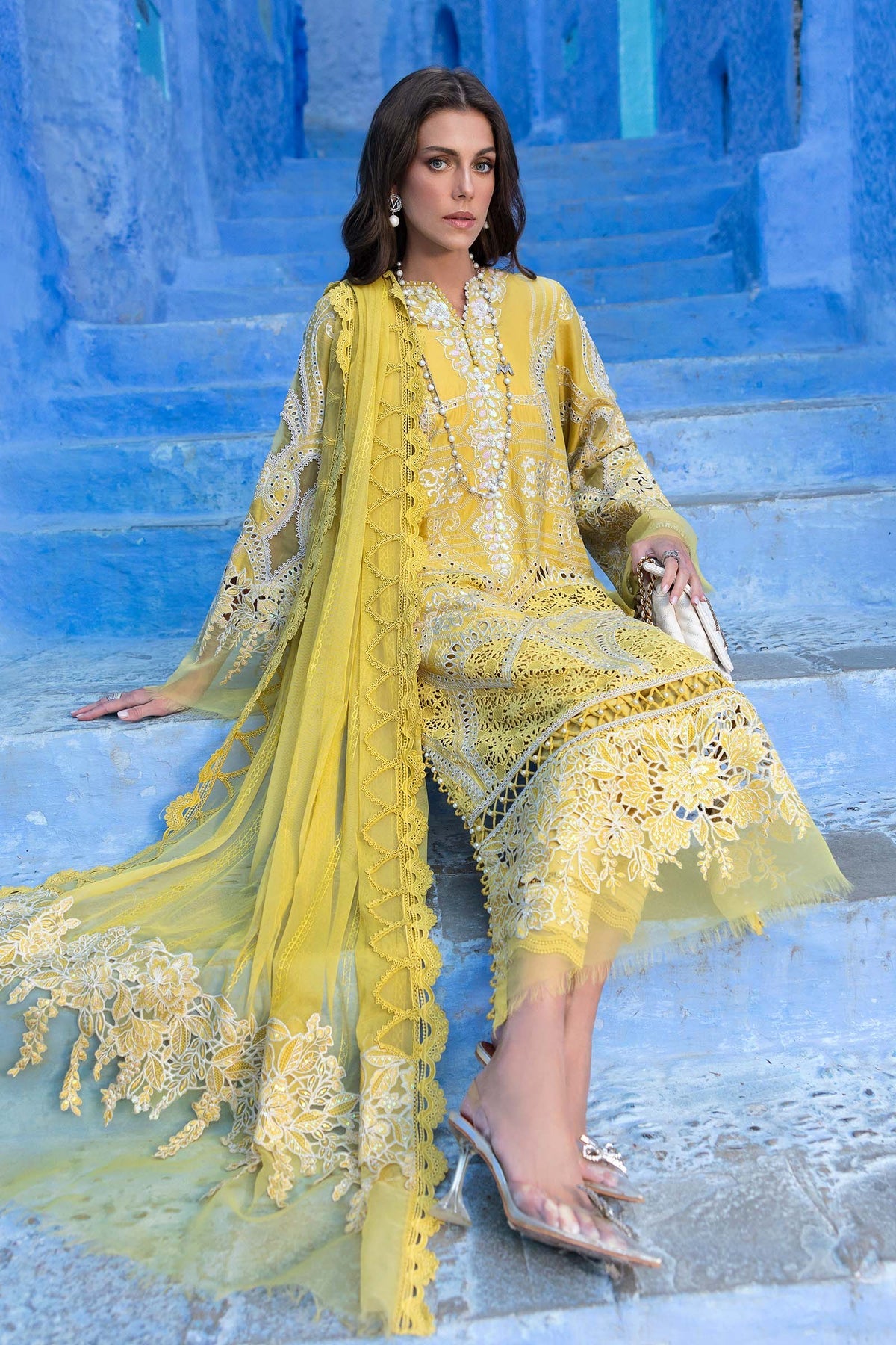 Maria B | Luxury Lawn 25 | D-2512-A -  Maria B Ladies Clothes - Original Designer Dress - House of Maryam