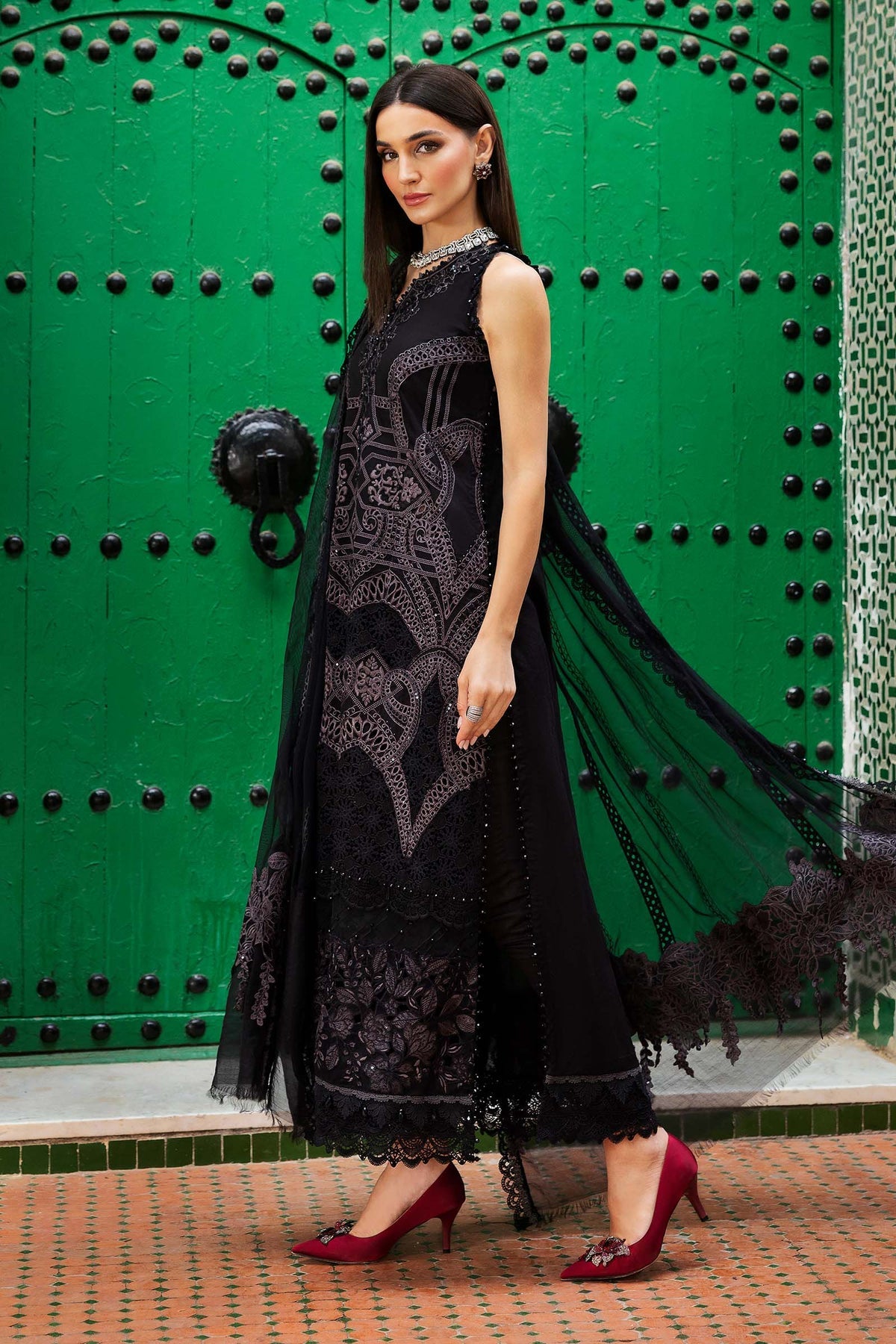 Maria B | Luxury Lawn 25 | D-2512-B -  Maria B Ladies Clothes - Original Designer Dress - House of Maryam