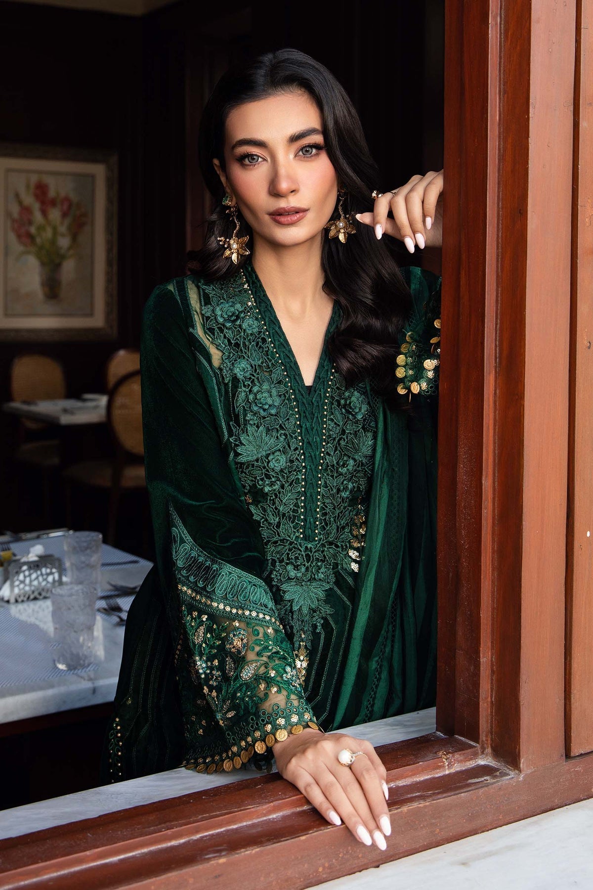 Maria B | Winter Luxe 24 | Velvet DL-1212 -  Maria B Ladies Clothes - Original Designer Dress - House of Maryam