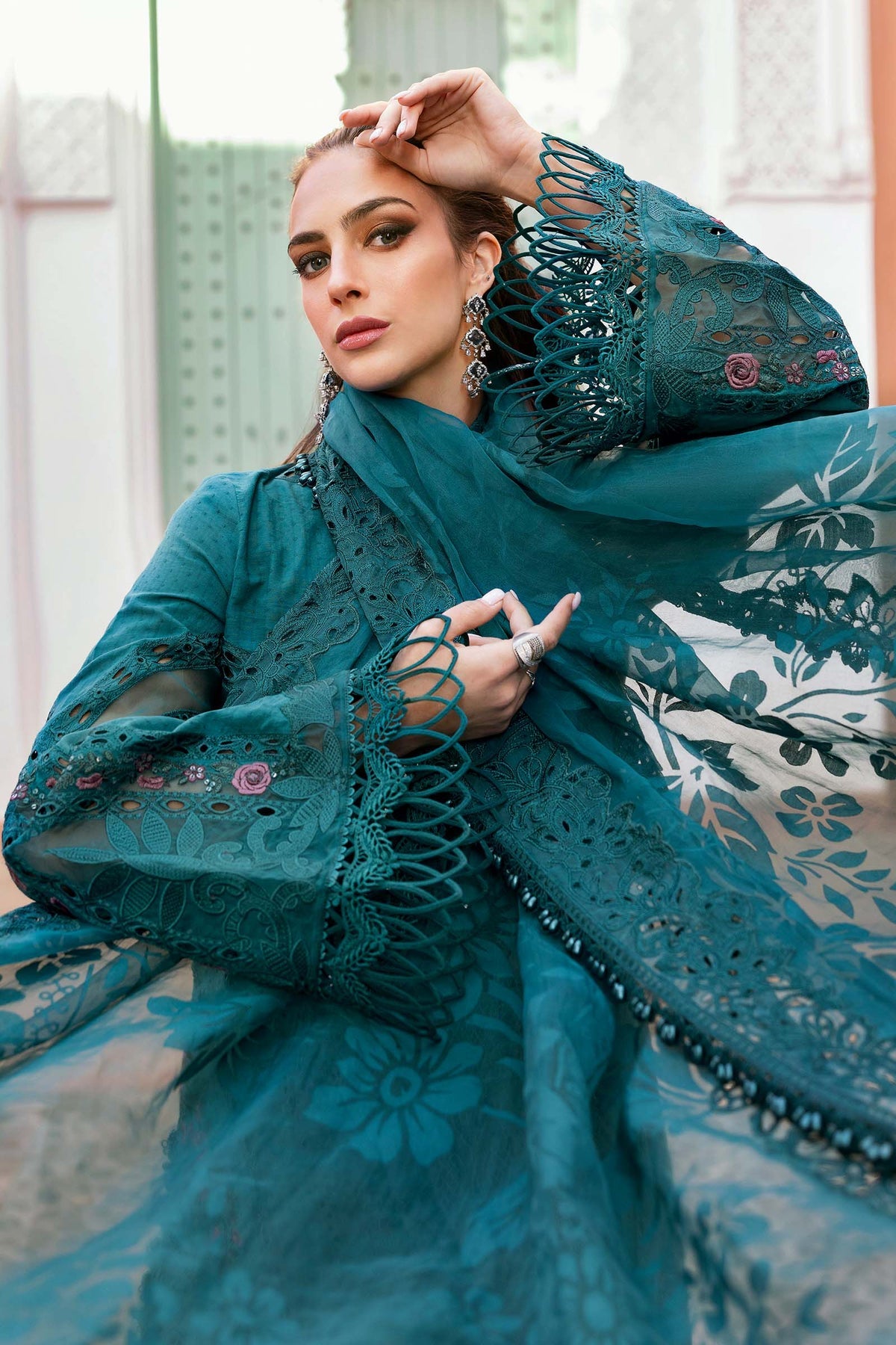 Maria B | Luxury Lawn 25 | D-2513-B -  Maria B Ladies Clothes - Original Designer Dress - House of Maryam