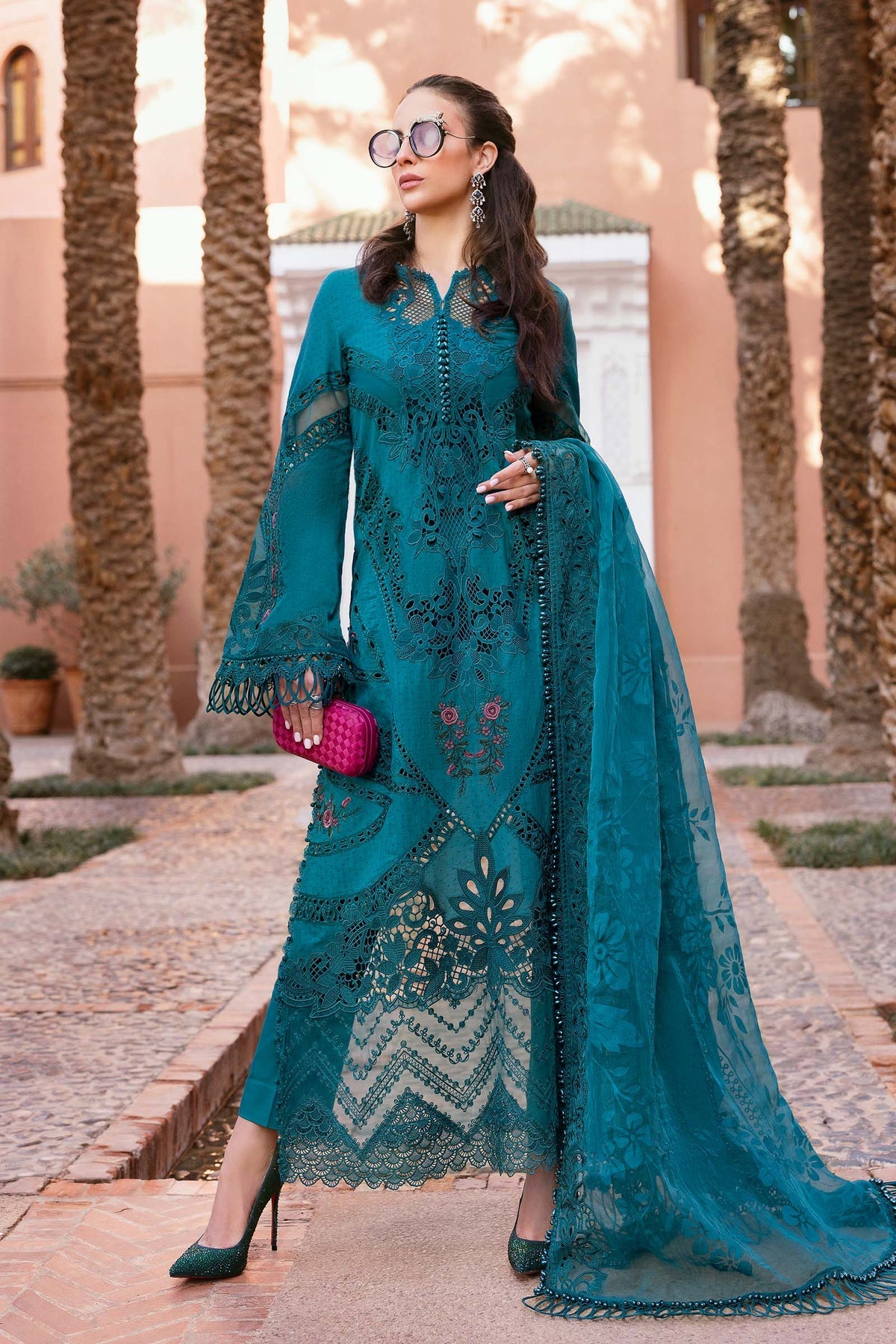 Maria B | Luxury Lawn 25 | D-2513-B -  Maria B Ladies Clothes - Original Designer Dress - House of Maryam