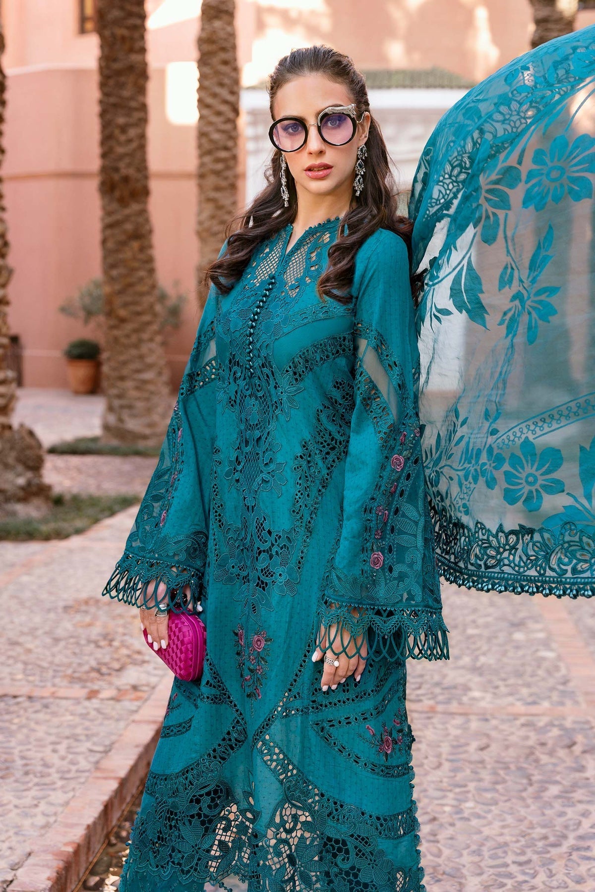 Maria B | Luxury Lawn 25 | D-2513-B -  Maria B Ladies Clothes - Original Designer Dress - House of Maryam